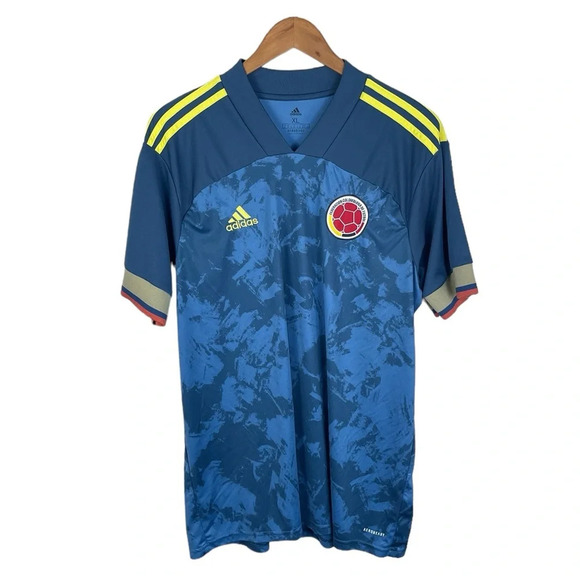 TS214 Men’s Adidas Aeroready Columbia Performance Soccer Jersey XL - Picture 1 of 4